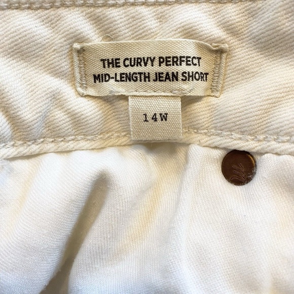 Madewell Women The Curvy Perfect Mid Length Jean Shorts Denim Size 14W Ivory - Picture 11 of 12
